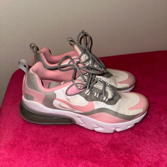 Nike Air Max 270 React (GS) White/Pink & Grey - Picture 3 of 9